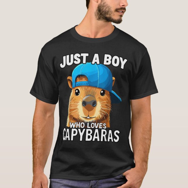 Just A Boy Who Loves Capybaras  T-Shirt (Front)