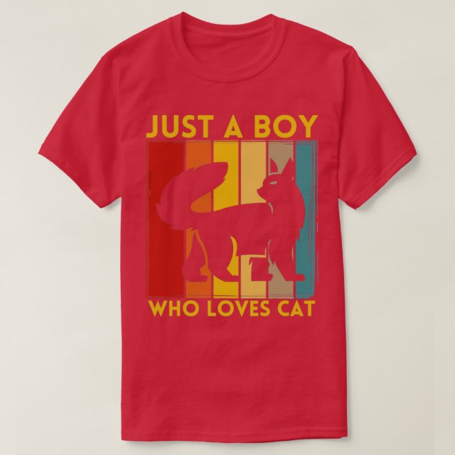 Just a Boy Who Loves Cat T-Shirt (Design Front)