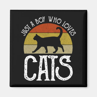 Just A Boy Who Loves Cats Magnet