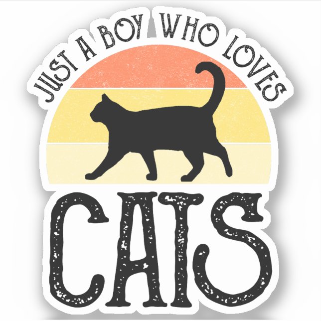Just A Boy Who Loves Cats Sticker (Front)