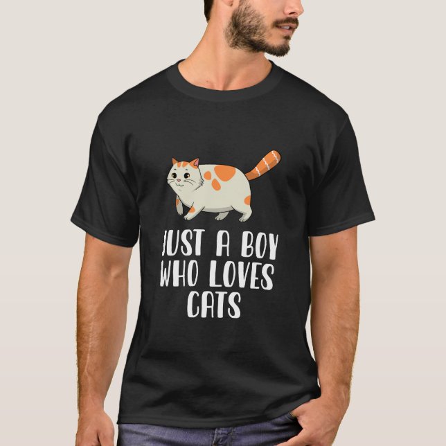 Just A Boy Who Loves Cats  T-Shirt (Front)