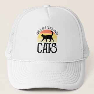 Just A Boy Who Loves Cats Trucker Hat