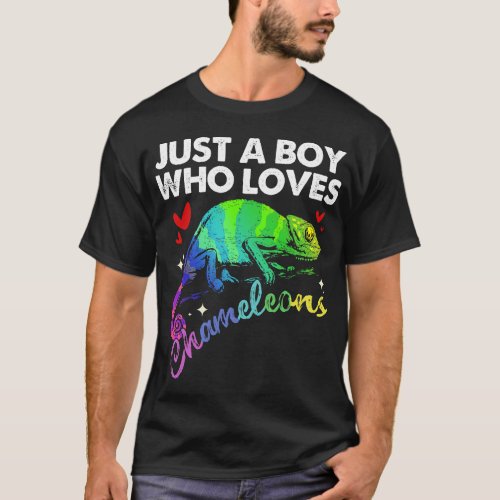 Just A Boy Who Loves Chameleon T_Shirt