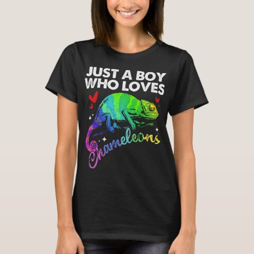 Just A Boy Who Loves Chameleon T_Shirt