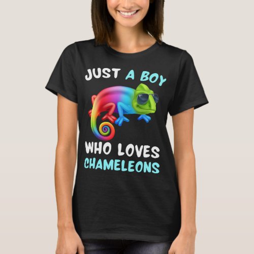 Just A Boy Who Loves Chameleons Cute Chameleon Boy T_Shirt