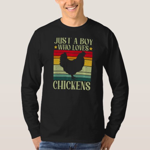 Just a Boy who loves Chickens Harvest Farming Barn T_Shirt