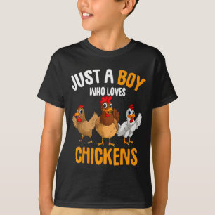 Just A Boy Who Loves Chickens Kids Boys Chicken  T-Shirt