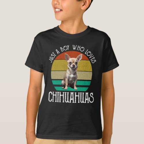 Just A Boy Who Loves Chihuahuas T_Shirt