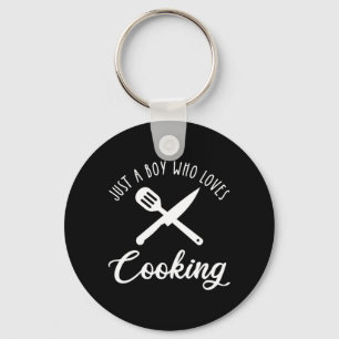 Just A Boy Who Loves Cooking Keychain