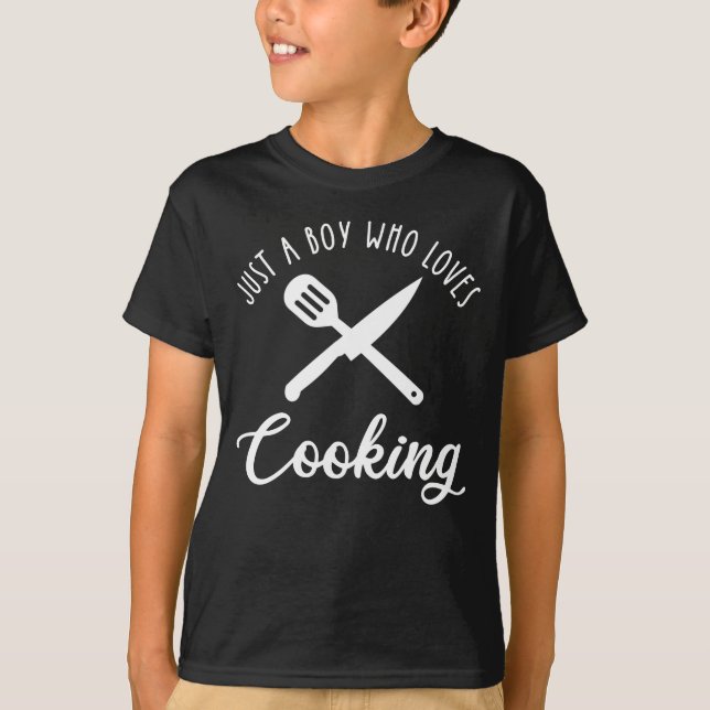 Just A Boy Who Loves Cooking T-Shirt (Front)