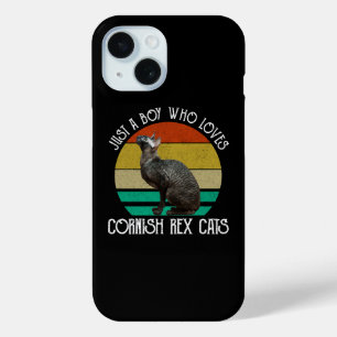 Just A Boy Who Loves Cornish Rex Cats iPhone 15 Case