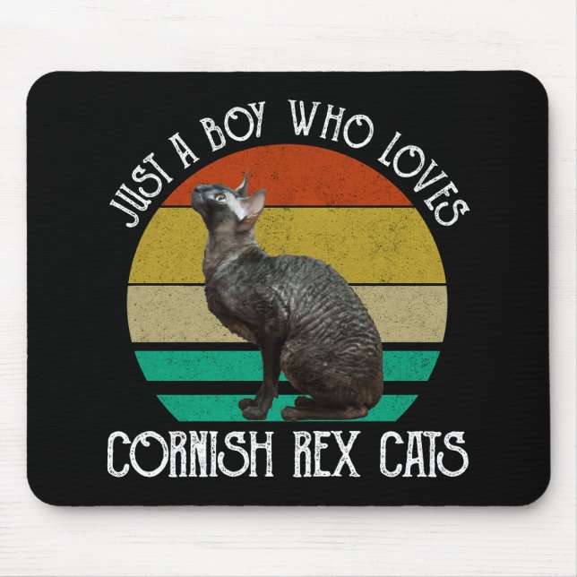 Just A Boy Who Loves Cornish Rex Cats Mouse Pad (Front)