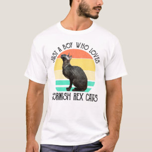 Just A Boy Who Loves Cornish Rex Cats T-Shirt