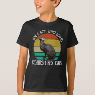 Just A Boy Who Loves Cornish Rex Cats T-Shirt