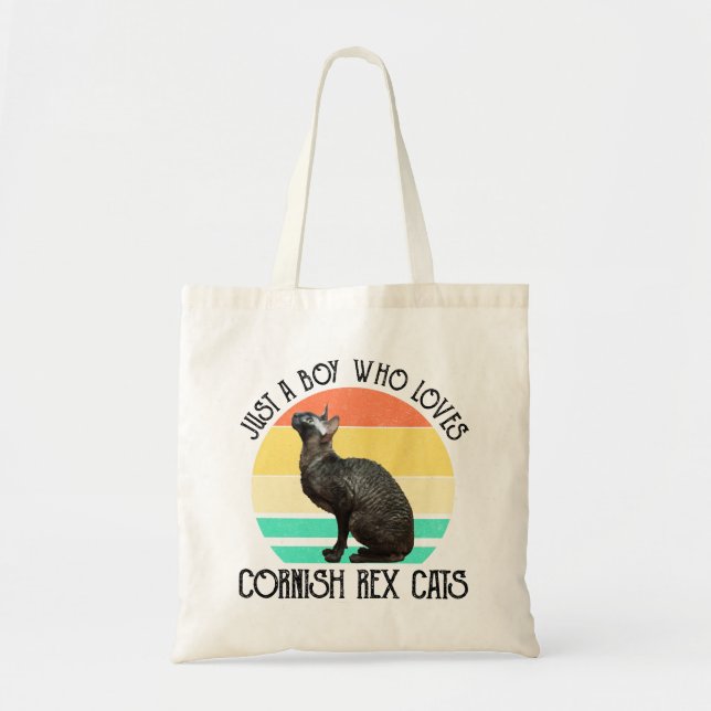 Just A Boy Who Loves Cornish Rex Cats Tote Bag (Front)