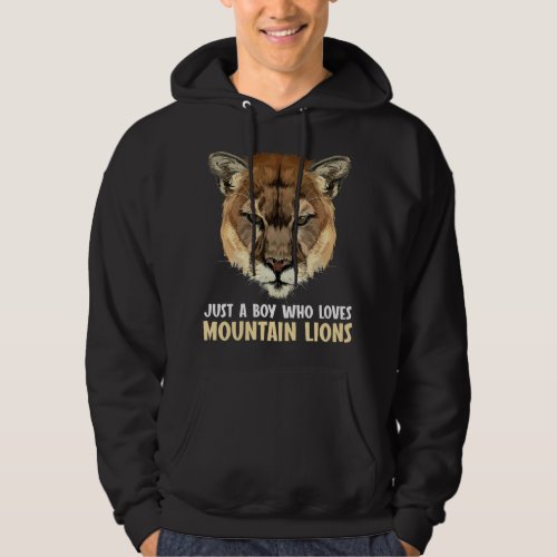 Just a boy who loves Cougars Mountain Lion Cougar Hoodie