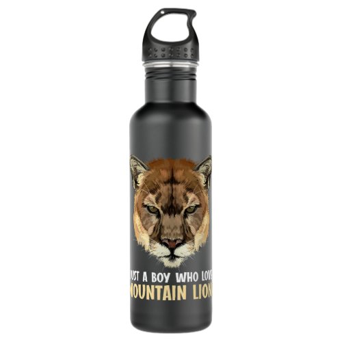 Just a boy who loves Cougars Mountain Lion Cougar Stainless Steel Water Bottle