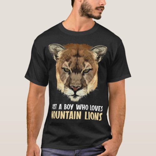 Just a boy who loves Cougars Mountain Lion Cougar T_Shirt