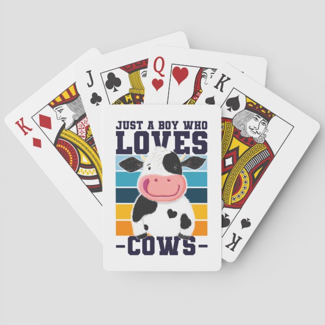 Just A Boy Who Loves Cows Poker Cards (Back)