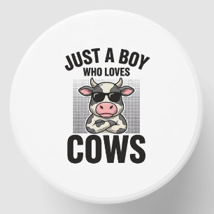 Just a Boy Who Loves Cows Vintage Cow Shirt Design Mini Candle Favors