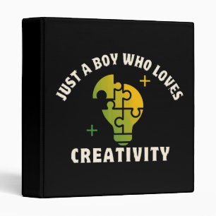 just a boy who loves creativity 3 ring binder