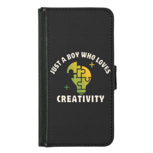 just a boy who loves creativity samsung galaxy s5 wallet case