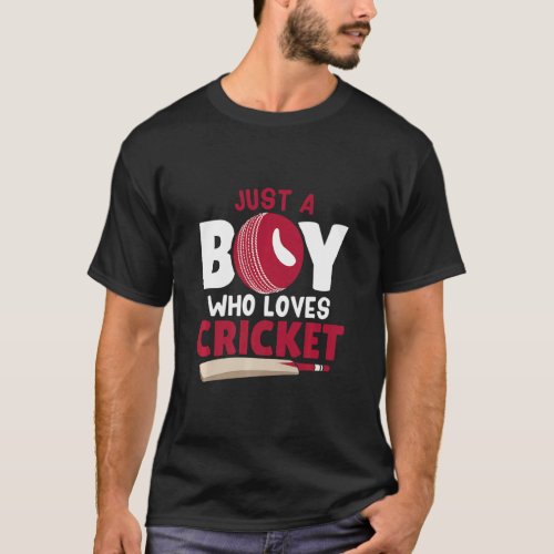 Just A Boy Who Loves Cricket  Pro Cricket Players  T_Shirt