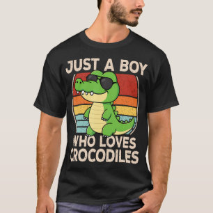 Just A Boy Who Loves Crocodiles Cool Alligator Boy T-Shirt