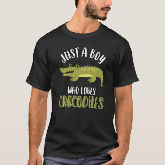Just A Boy Who Loves Crocodiles Cute Crocodile T-Shirt