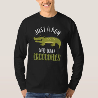 Just A Boy Who Loves Crocodiles Cute Crocodile T-Shirt