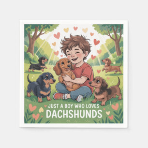 Just A Boy Who Loves Dachshunds Napkins