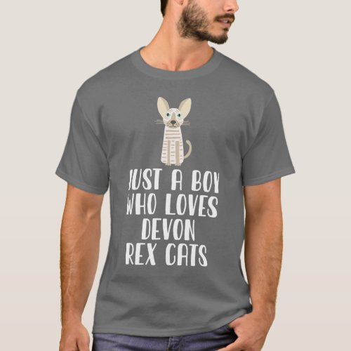 Just A Boy Who Loves Devon Rex Cat T_Shirt