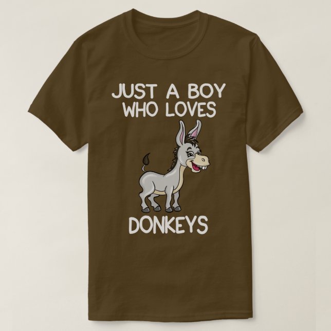 Just A Boy Who Loves Donkeys 2 T-Shirt (Design Front)