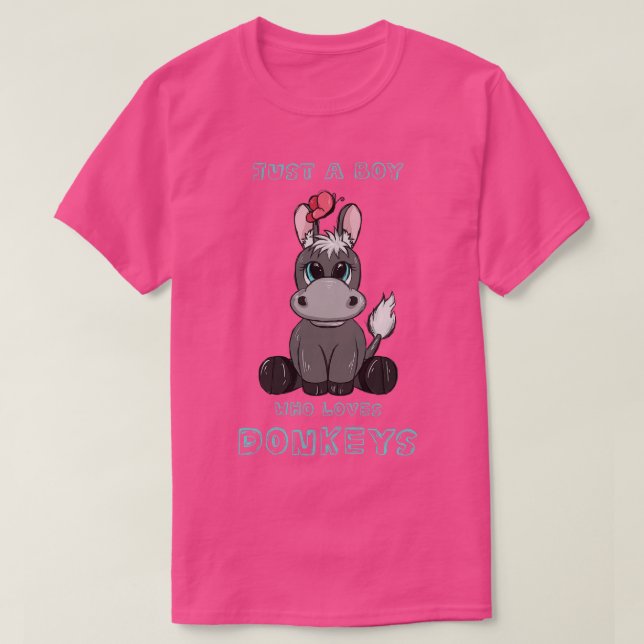 Just A Boy Who Loves Donkeys T-Shirt (Design Front)