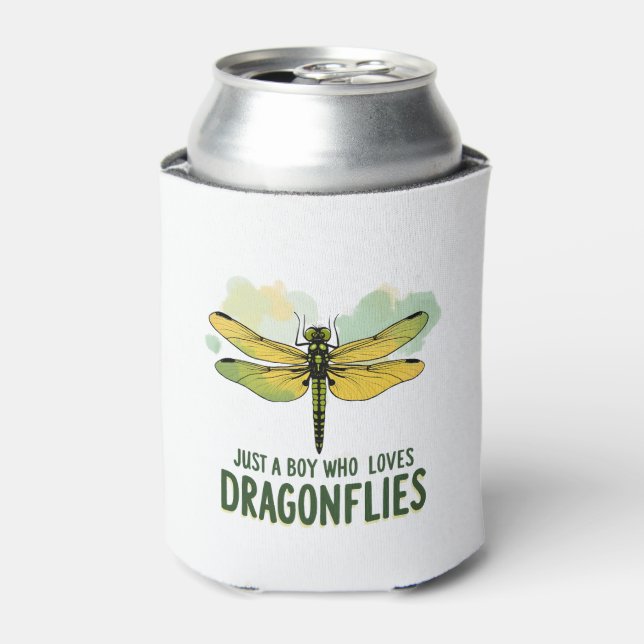 Just a Boy who loves Dragonflies. Dragonflies Drag Can Cooler (Can Front)