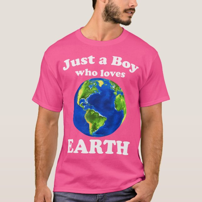 Just A Boy Who Loves Earth  Toddlers Planet Astron T-Shirt (Front)