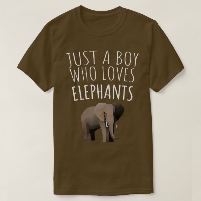 JUST A BOY WHO LOVES ELEPHANTS ELEPHANT LOVER TSHI T-Shirt (Design Front)