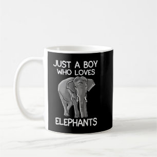 Just A Boy Who Loves Elephants Funny Elephant Love Coffee Mug