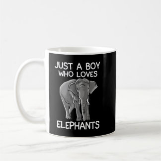 Just A Boy Who Loves Elephants Funny Elephant Love Coffee Mug
