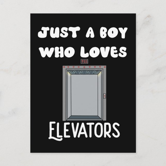 Just A Boy Who Loves Elevators Gifts Kids Elevator Postcard (Front)