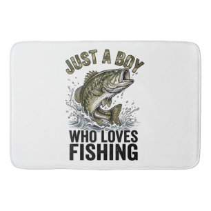 Just A Boy Who Loves Fishing Bass Bath Mat