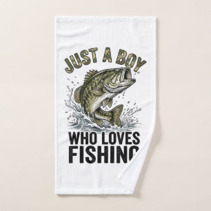Just A Boy Who Loves Fishing Bass Hand Towel