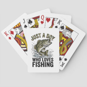 Just A Boy Who Loves Fishing Bass Poker Cards