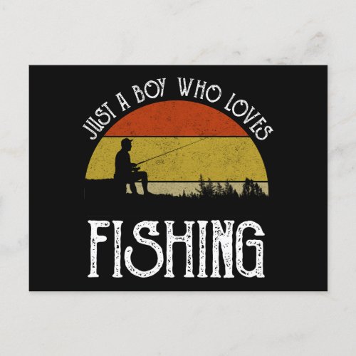 Just A Boy Who Loves Fishing Postcard