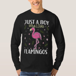 Just a Boy Who Loves Flamingos   Flamingo  Boys T-Shirt