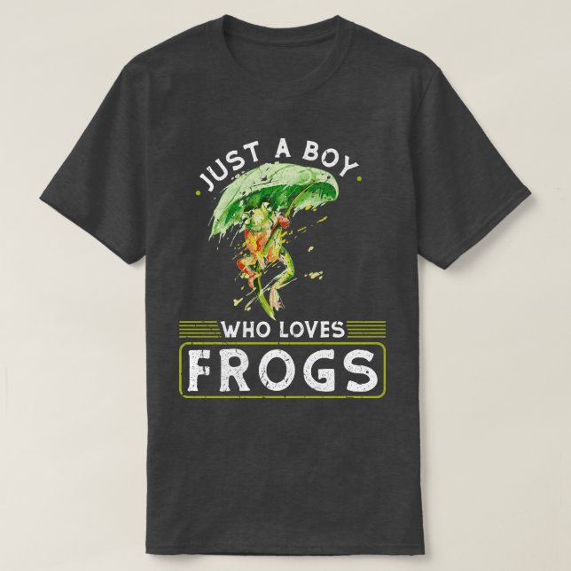 Just A Boy Who Loves Frogs Cute Frog T-Shirt (Design Front)