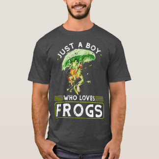 Just A Boy Who Loves Frogs Cute Frog T-Shirt