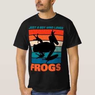 Just A Boy Who Loves Frogs - Retro Animal T-Shirt