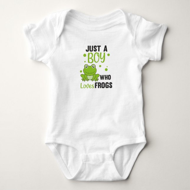 Just A Boy Who Loves Frogs Sweet Frog Baby Bodysuit (Front)