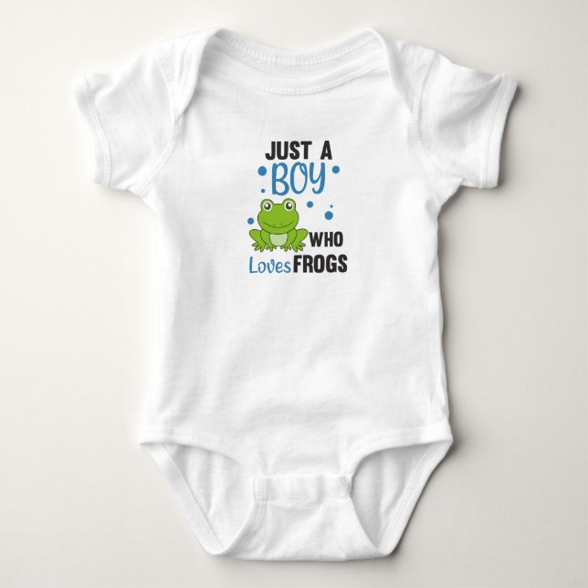 Just A Boy Who Loves Frogs Sweet Frog Baby Bodysuit (Front)